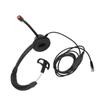 Monaural Customer Service Headset Volume Adjustment Single Sided Ear Headphone with Noise Cancelling Mic