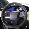 Hand Stitch Non-slip Car Steering Wheel Cover for Tesla Model 3 S X -2024 DIY Soft Suede White Stripe Car Interior