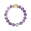 Natural Brazilian Purple Agate & Amethyst Bracelet with Glitter Effect