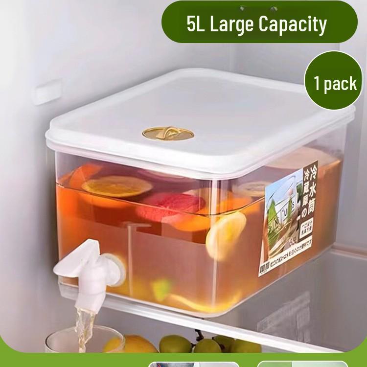 6.5L Cold Water Kettle with Faucet - Home Ice Beverage Pitcher for Fruit and Flower Tea