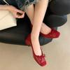 Fashion Bailamos Women Flats Fashion Soft Leather Slip On Ballet Shoes Square Toe Bow Low Heels Dress Shoes Shallow Mouth Casual Shoes M