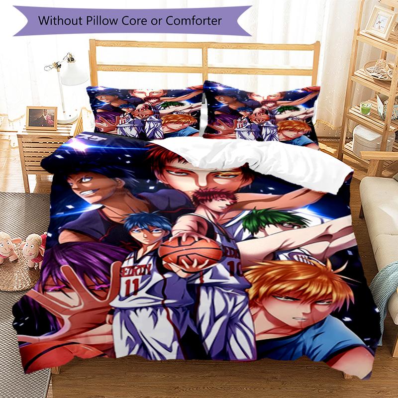Set di biancheria da letto con 3 pezzi a tema Kuroko's Basketball2, set copripiumino include copripiumino e federe, perfetto per la decorazione della camera da letto in ogni stagione e come regalo