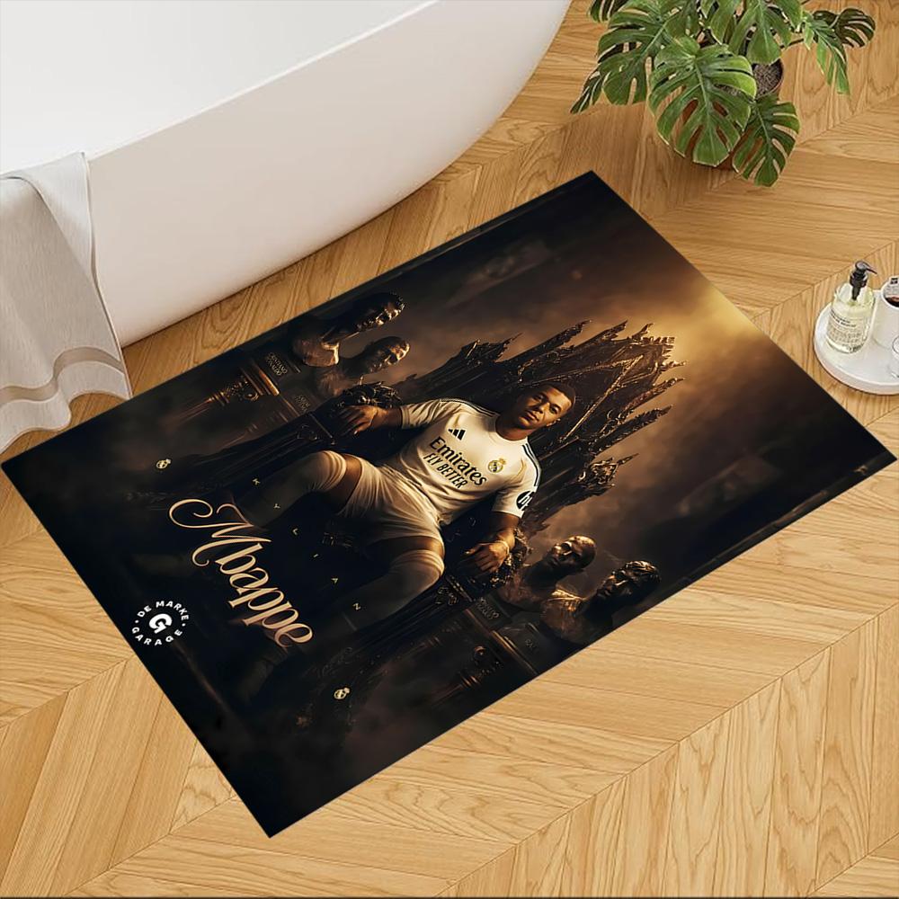 Mbappe's Soccer Journey Floor Mat Suitable for Living Rooms Balcony Decorate room Kitchen Anti-slip Rug Office home decor Spiritual Gift