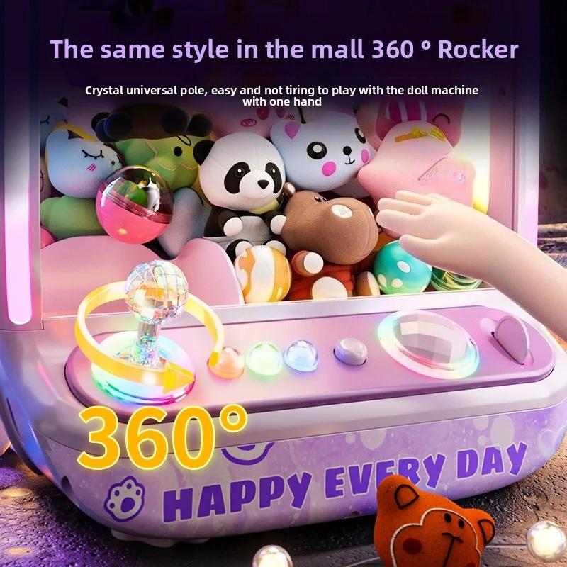 Non-Toxic Diy Purple Automatic Doll Machine Kids Coin Operated Play Game Mini Claw Catch Toys Crane Machines Music Doll For Christmas Gift