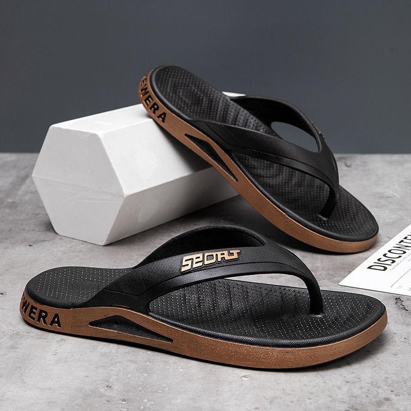 Trendy flip-flops men's new fashion non-slip outdoor wear slippers deodorant wear-resistant durable sandals medium green men's drag