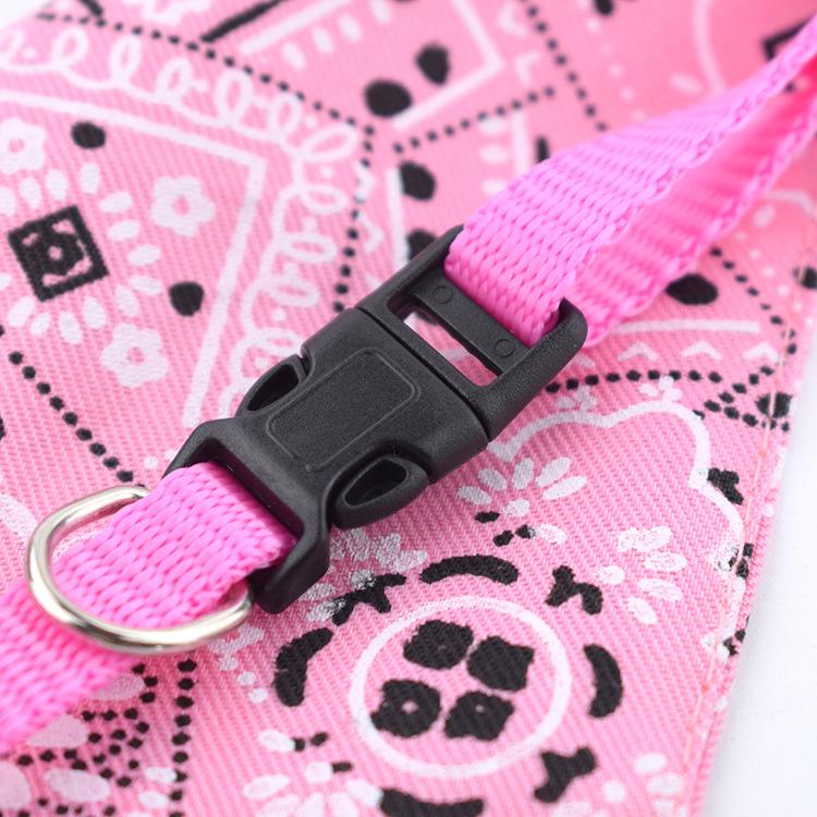 Pet Drool Bib - Polyester Triangle Scarf with Retractable Collar for Small Dogs and Cats