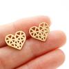 Punk Geometric Volleyball Earings Women Tiny Stainless Steel Heart Feather Triangle Umbrella Stud Earrings Pendiente Hombre