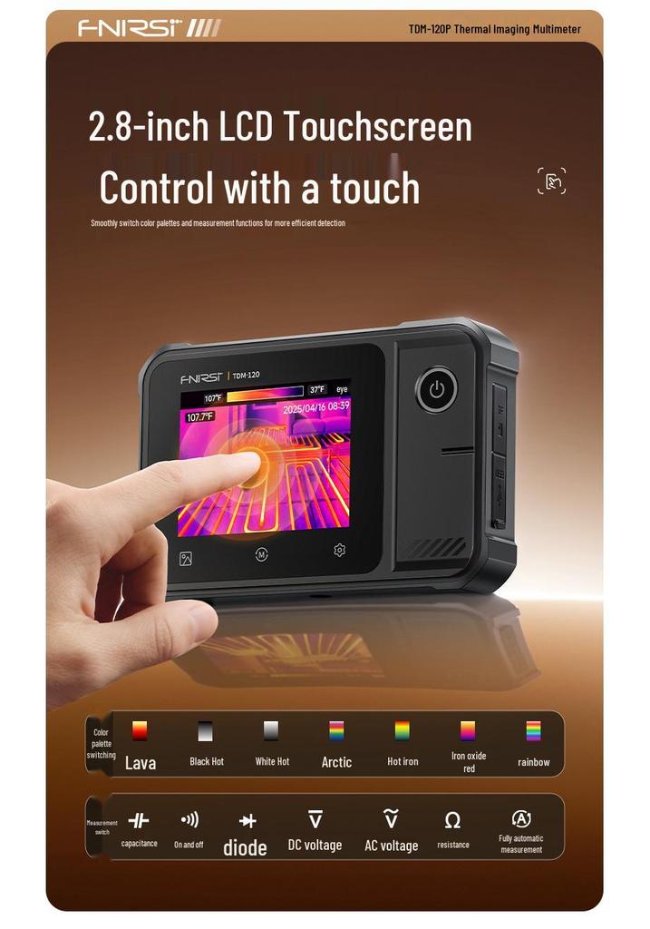 Finirui HD Thermal Imaging Multimeter & Thermometer for Precision Floor Leak Detection