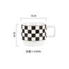 Retro Geometric Plaid Ceramic Coffee Mug Ceramic Cup Home Creative Personality Couple Coffee Mug Desktop Decorative Tableware