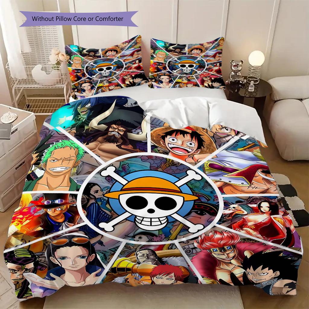 Anime Pirate Adventure Soft Comfortable Duvet Cover, Children's Bedding Set Gift, Various Sizes Available LXR157