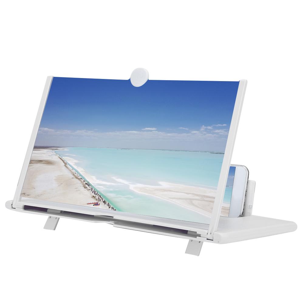 Universal 12-Zoll Handy-Bildschirmvergrößerer Faltbares Display Vergrößerungsverstärker 3D-EffektWeiß