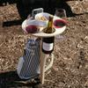 Outdoor Wine Table With Foldable Round Desktop Mini Wooden Picnic Table Collapsible Easy To Carry Wine Rack Party Travel Tools