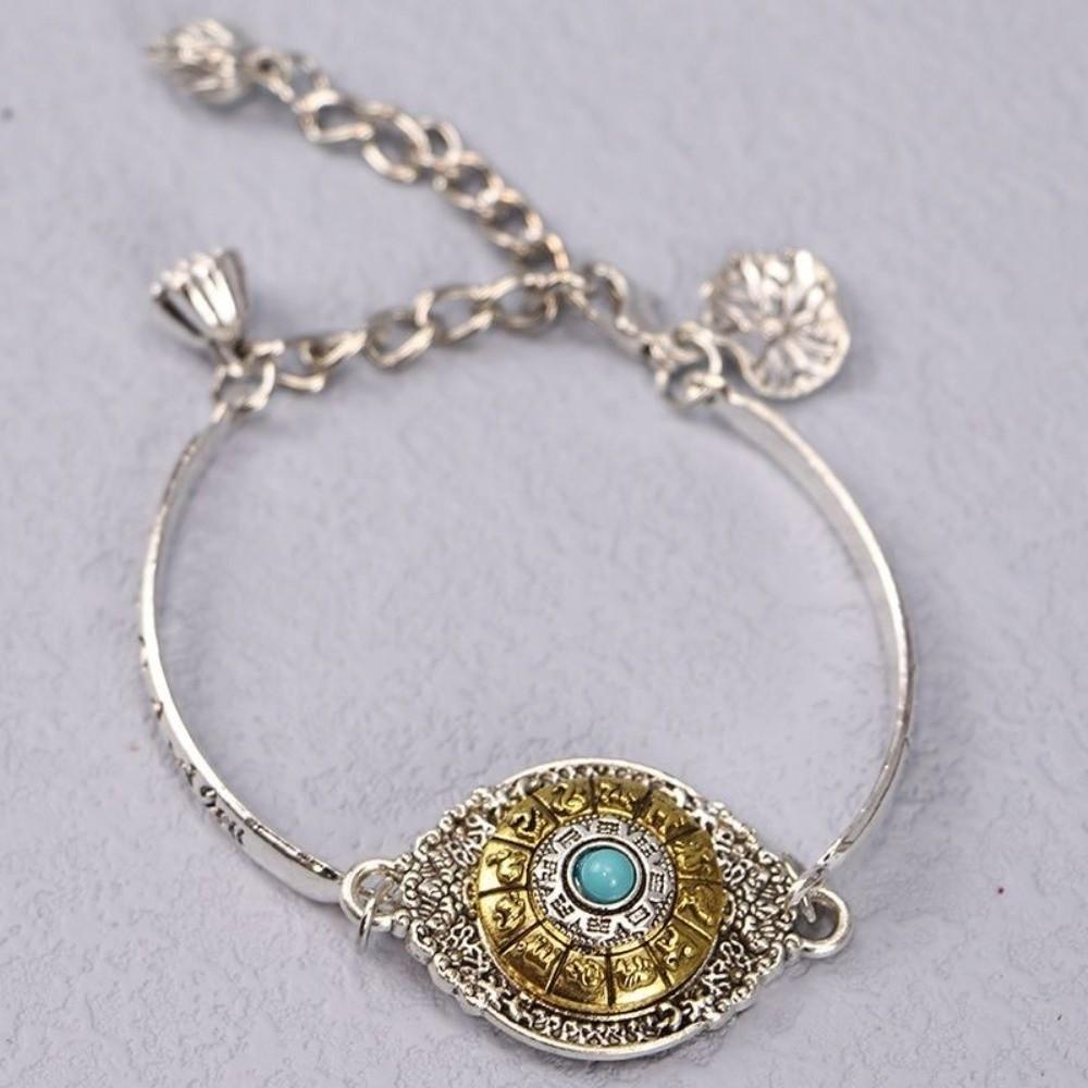 Chinese Style Lotus Bracelet Rotatable Hand Chain Simple Lotus Leaf Bracelet Jewelry Accessories
