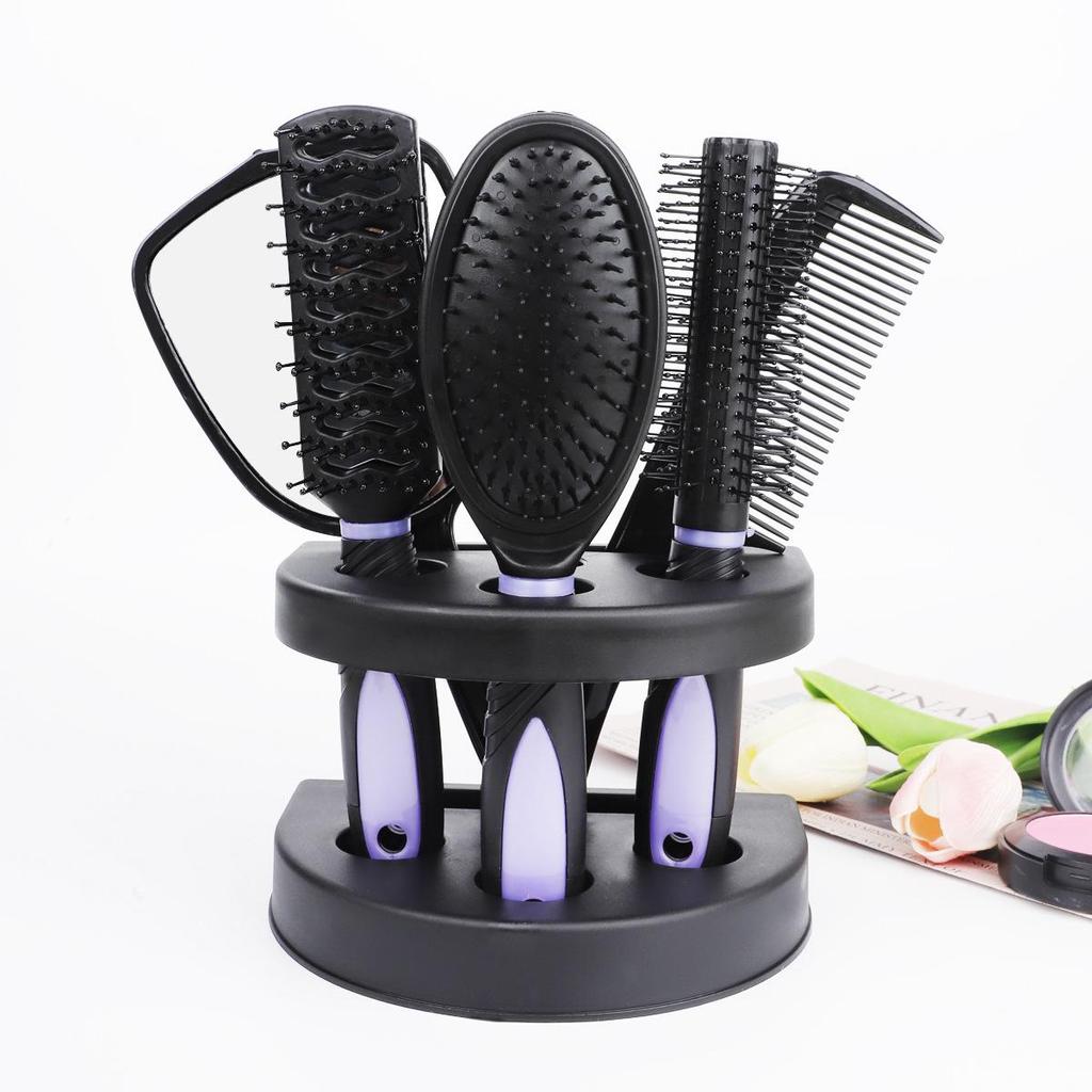 Five-Piece Hair Styling Set: Mirror, Air Cushion, Massage, Curling & Base Combs