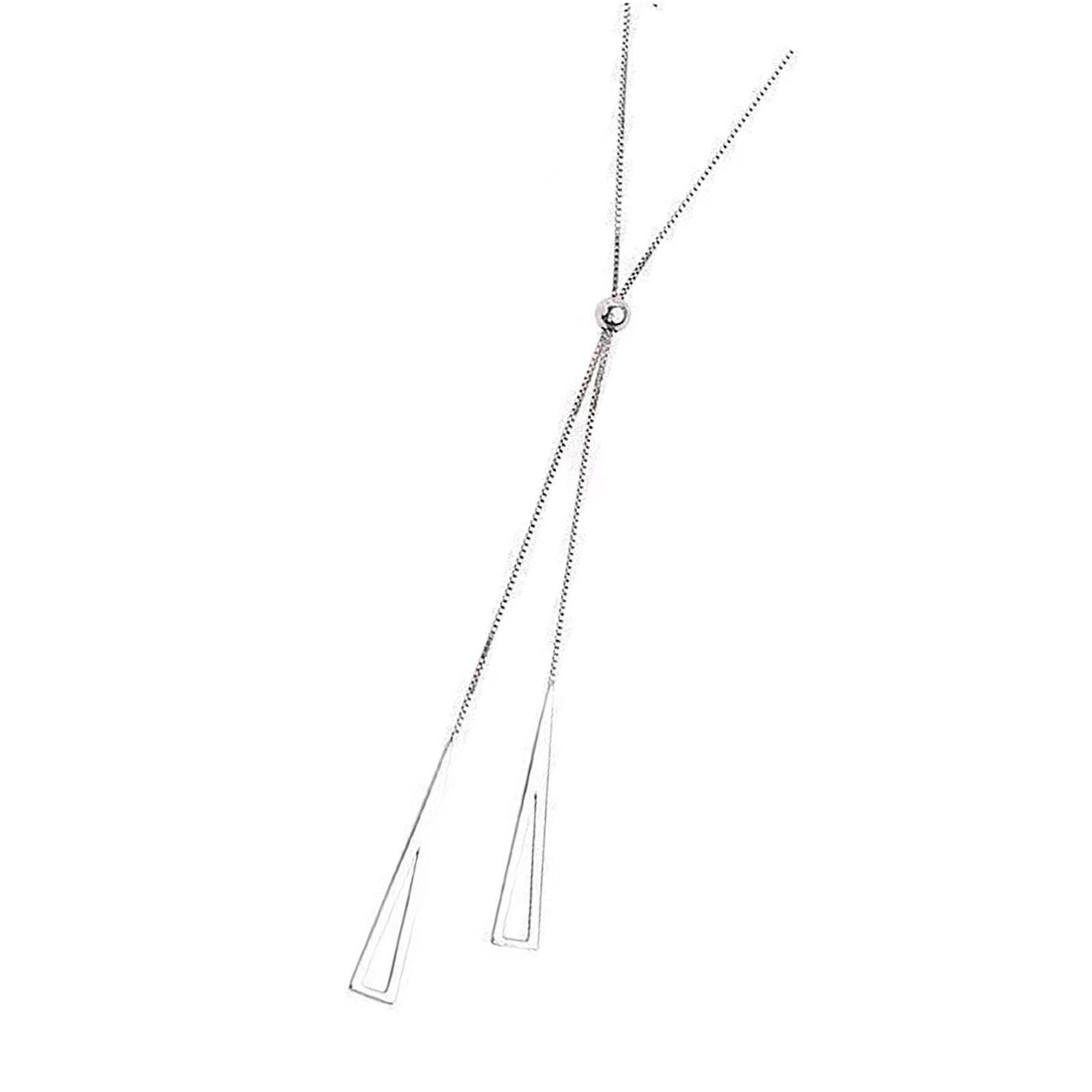 

Элегантный двухслойный свитер-ожерелье из прочных сплавов для модных женщин и профессионального повседневного использования серебряный