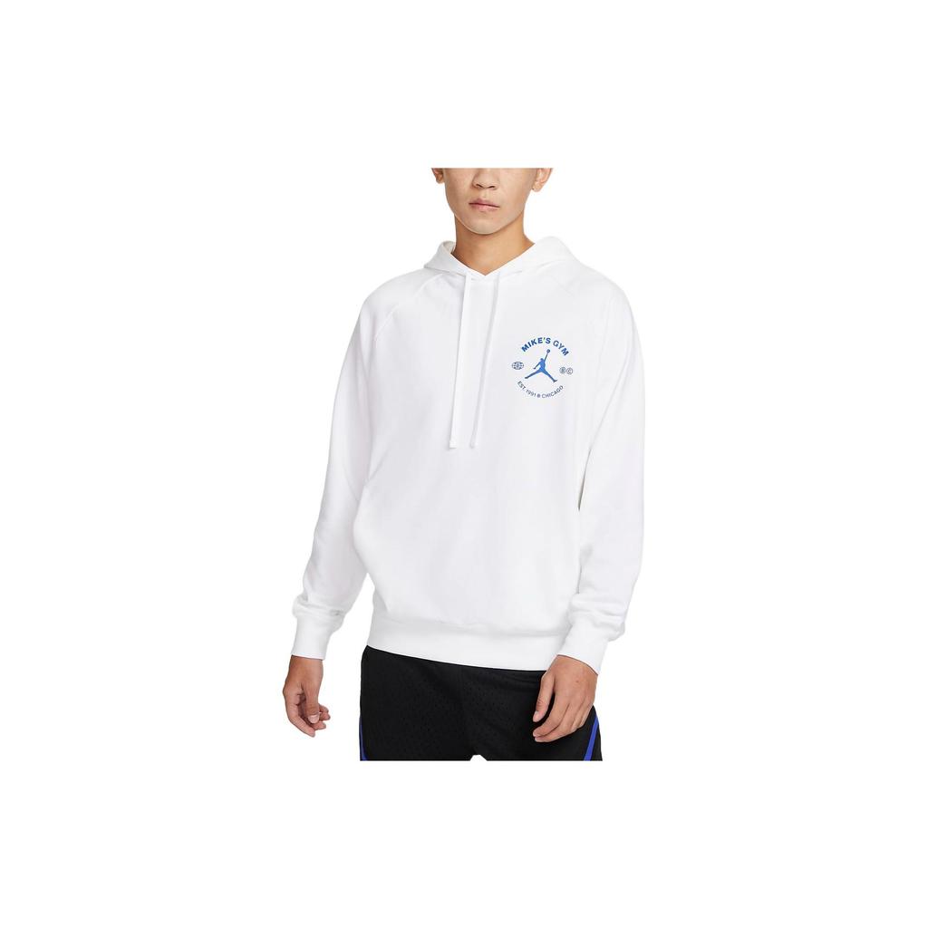 Jordan Printed  Logo Drawstring Hoodie with Long Sleeves Men Hoodie White DV1291-100
