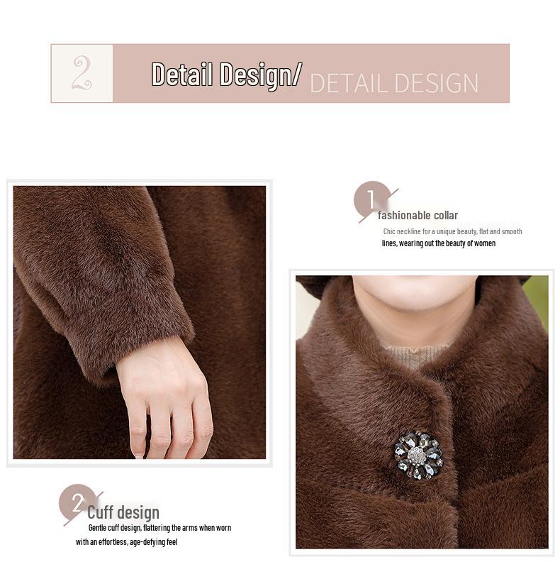 Mom's Eco-Friendly Winter Velvet Faux Mink Coat - Modern Short Style for Middle-Aged and Elderly Women 2026