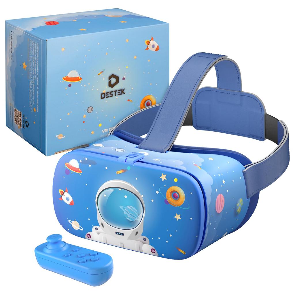 DESTEK V5 VR Goggles for Smartphones Perfect Gift for Exploring the Unknown HD Virtual Reality Headset with Blue Light Cut and Focus Adjustment (for