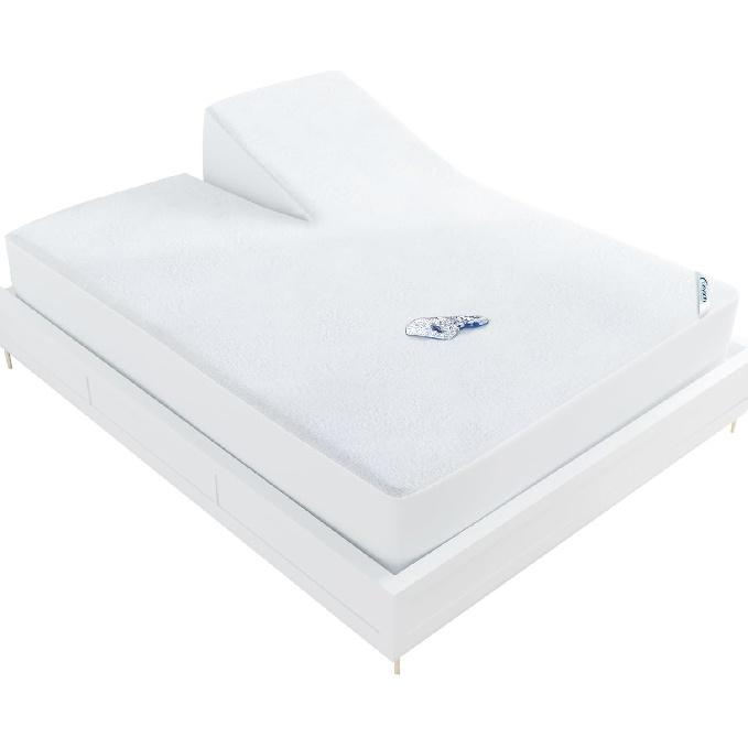 Moonsea Split Top King Mattress Protector Waterproof, for Adjustable Bed,34  Top Split from Head,Breathable Skin Friendly and Noiseless Fitted Sheet, Split King