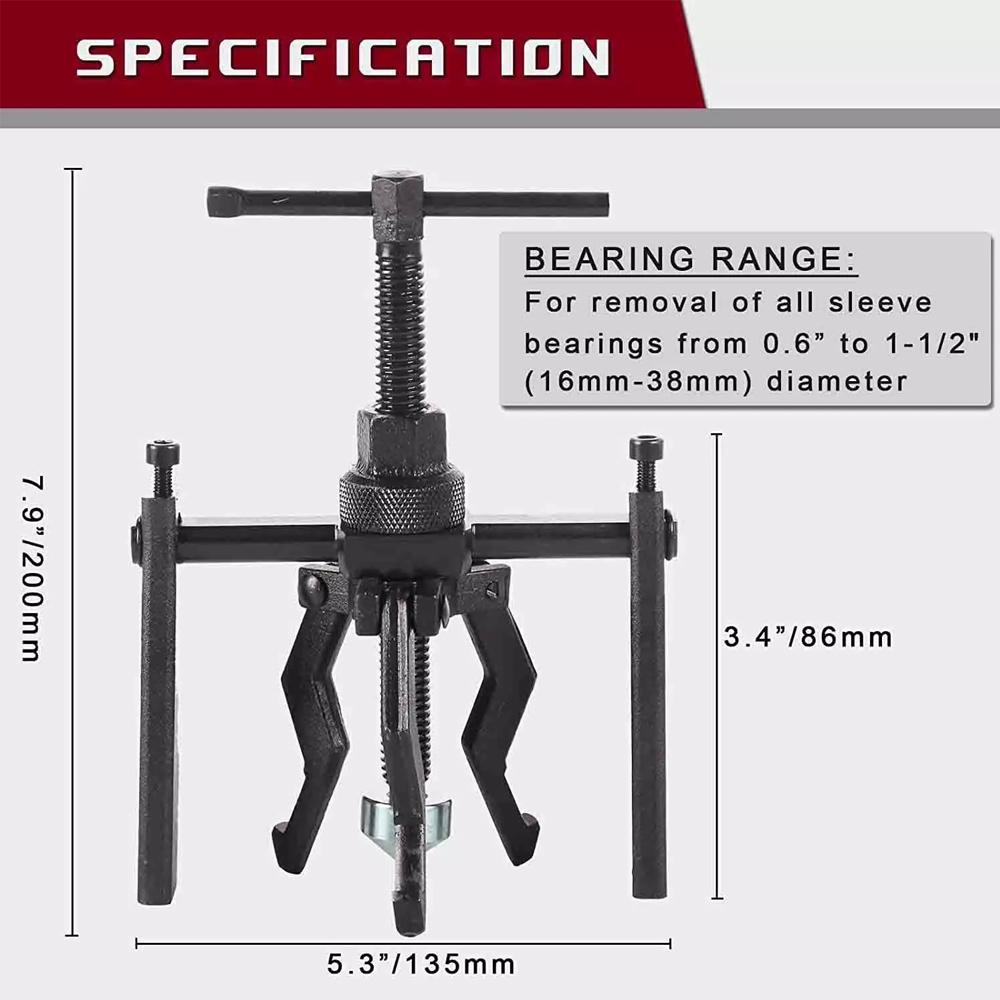Car Inner Bearing Puller Gear 3-Jaw Extractor Automotive Repair Tool Kit Labor-saving Car Separation Bearing Removal