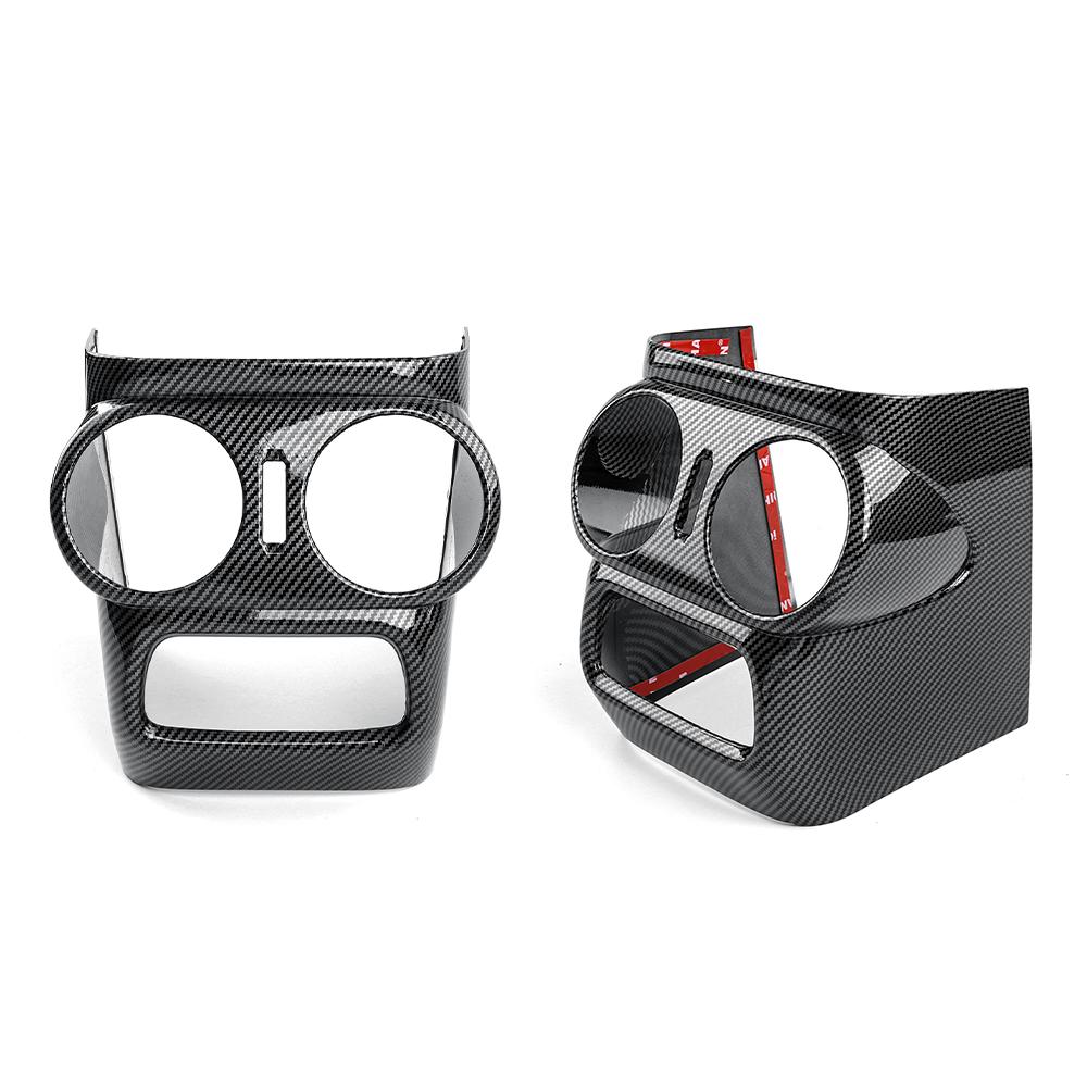 Car Interior Rear Air Vent Decorative Frame Cover Shift Extension Frame ABS Material For Kia Stinger 2018- Trim Accessories Carbon Fibre
