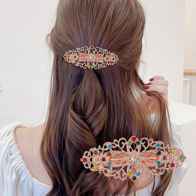 Copper Fashion Hair Snap Clips Accessories Flower Women Hairgrips Barrettes Head Hairpins Headdress Length 80mm 1PC K06214