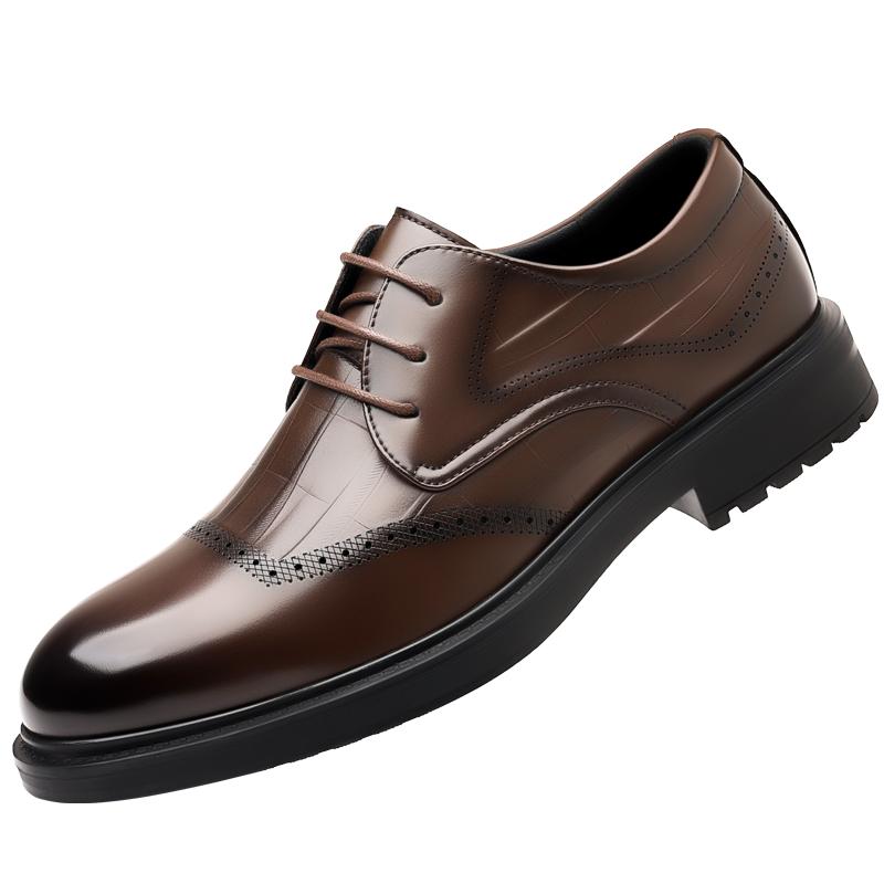 Zapatos Formales de Banquete para Hombre Estilo Británico Retro Zapatos Brogue Clásicos Marrones para Hombre Versátiles Zapatos de Negocios de Cuero de Alta Gama