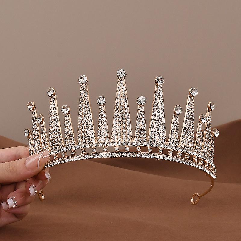 Elegant Rhinestone Princess Crown  Headdress for Weddings and Birthdays