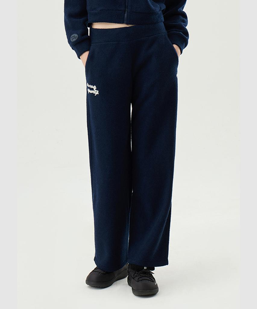 LECOQ Women'S Fluffy Knit Straight Pants Navy (Qp422Ofpo6)