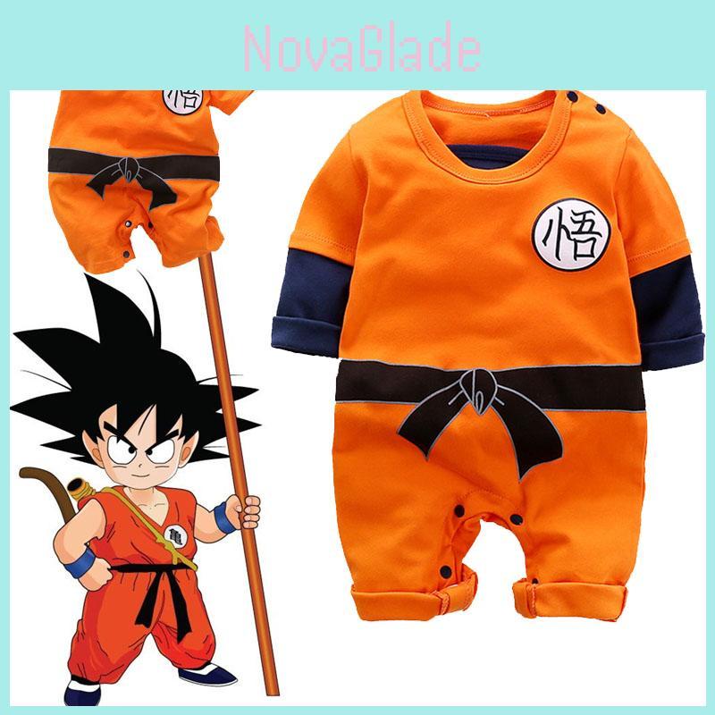 Adorable Newborn Baby Boys Dragon Ball Z Cosplay Romper Bodysuit For Halloween