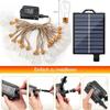 Vintage Hemp Rope Solar String Lights 5/8/10M 10/16/24 Bulbs Waterproof Outdoor Fairy Lights for Patio Yard Garden Decor