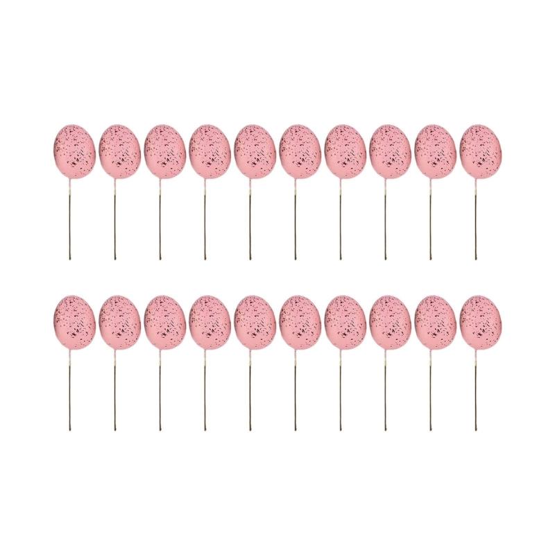 20Pcs Easter Foam Eggs Handmade Art Ornament Decorative Crafts Supplies for Children Adults DIY Photo Props