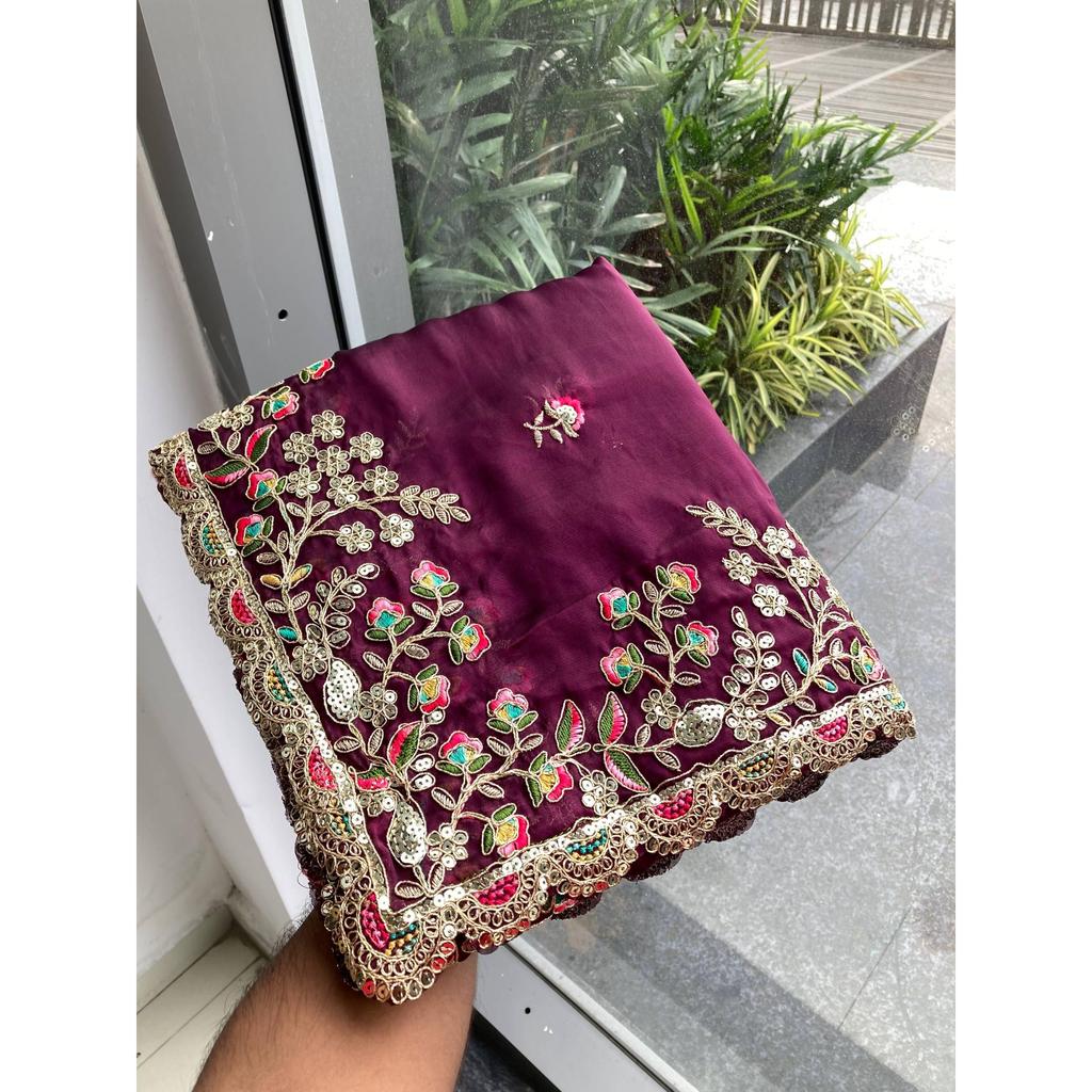 Midnight Elegance Rangoli Silk Saree