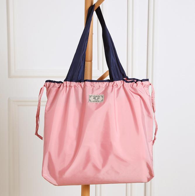 Eco-Friendly Large Waterproof Foldable Drawstring Shopping Shoulder Bag
