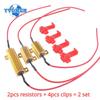 2 Sets Wirewound Resistor 25W 50W Aluminum Shell Power Resistor 5ohm/6ohm/8ohm/10ohm/24ohm/50ohm/100ohm, for Car Lamp