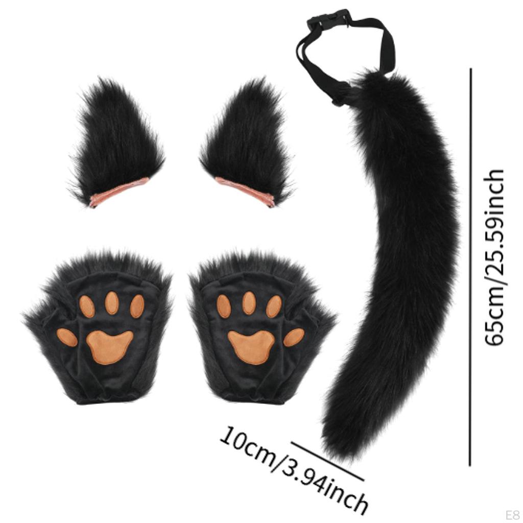 Zestaw kostiumów zwierzęcych z sztucznymi uszami i ogonem na imprezy tematyczne
