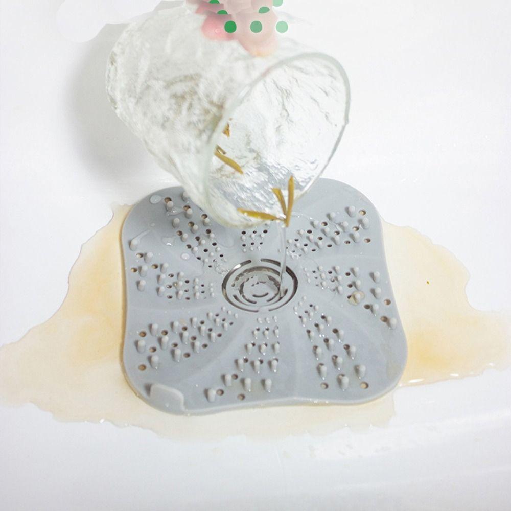 Anti-blocking Sink Strainer Square Shape Floor Drain Mesh Trap Hair Clean Up Shower Drain Pad Kitchen Bathroom Accessories