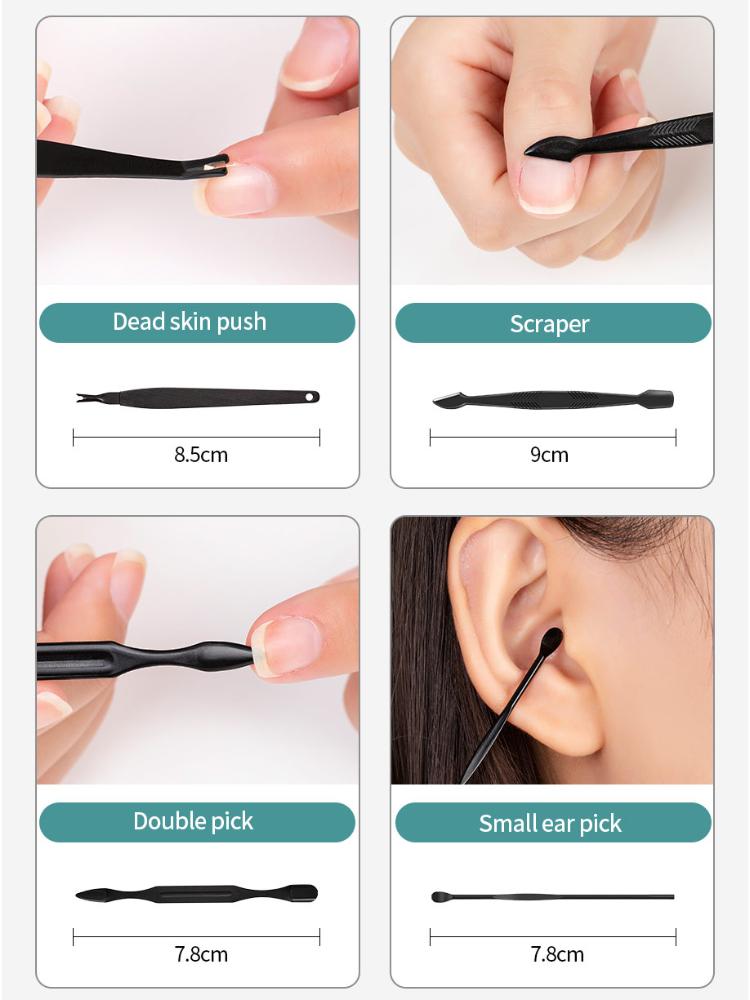 7/10/15Pcs Professional Nail Cutter Pedicure Scissors Set Stainless Steel Eagle Hook Portable Manicure Nail Clipper Tool Set