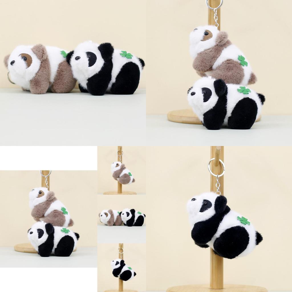 Cute Authentic Panda Plush Toy Keychain Soft Pp Cotton Filled 12cm Tall
