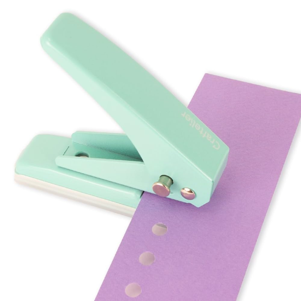 Craftelier - 6 Hole Punch | Adjustable Hole Puncher for Mini, Pocket, A6, A5, Personal and Deskfax | Journaling Supplies | Punching Capacity for 8 x