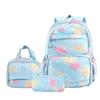 Casual Nylon Backpack Daypack Students School Bag Three-piece School Bag Set  Junior High School