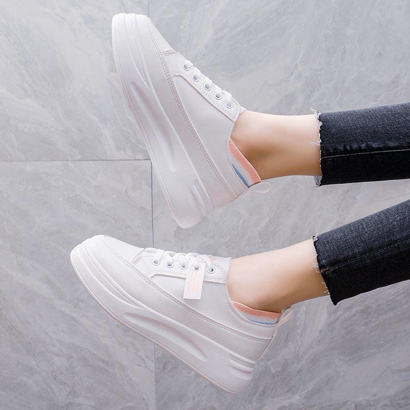 Fashion Women's Casual Vulcanize Shoes White Genuine Leather 2024 Sport Walking Running Summer Platform Flats Woman Sneakers234