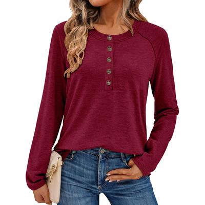 Damen Langarmshirt Elegantes Oberteil Langarmbluse Baumwolle Tunika Lange Oberteile