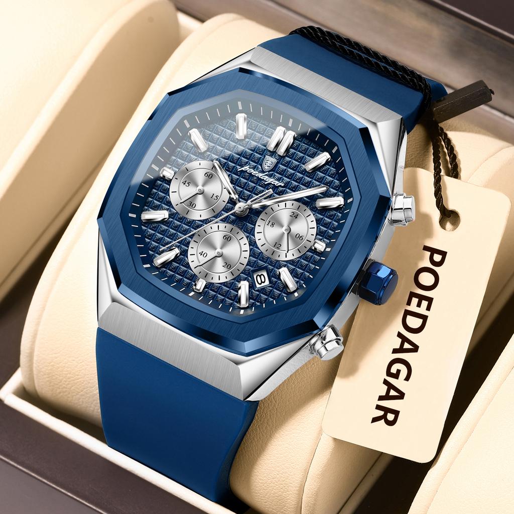 Topmarke Luxus Multifunktions Sechs-Zeiger Kalender Herrenuhr Großes Zifferblatt Business Modeuhr