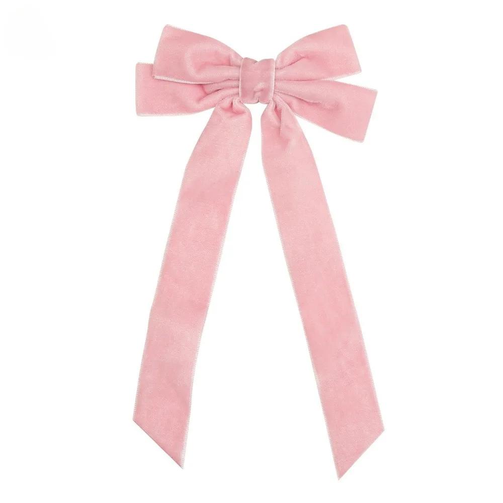 2Styles Velvet Bowknot Hair Clips for Women Elegant Sweat Double Bows Long Tassel Barrettes Hairpin Styling Korean Accessories