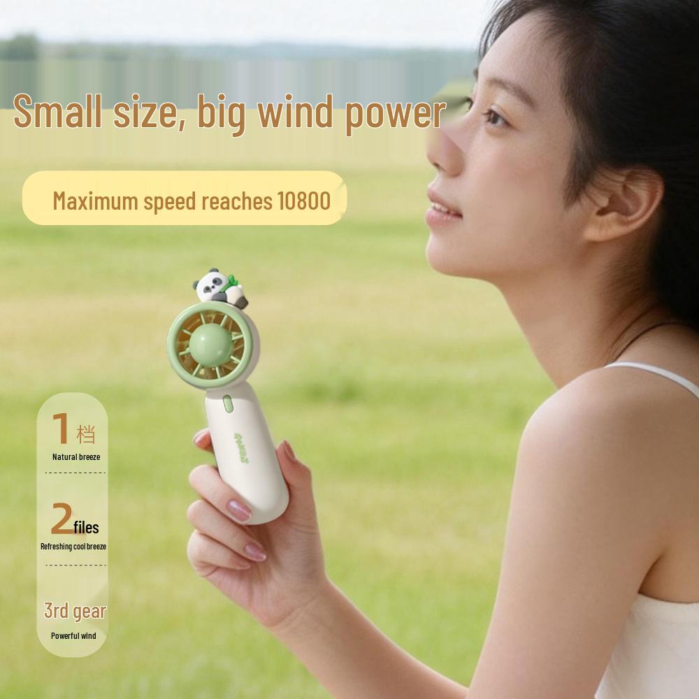 Compact USB Rechargeable Low Noise Donut-Shaped Handheld Turbo Fan