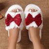 Women'S Autumn and Winter Warm Slippers with A Bow Design, Stylish Indoor Slippers for The Living Room.