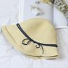 Hepburn wind shade straw hat women's retro foldable basin hat literary fisherman hat simple sun hat casual cool hat