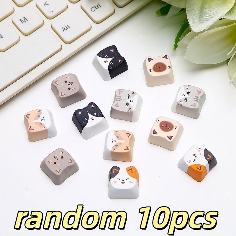 10Pcs Cat Keycap Switch Tester - Adorable Decompression Toy, Stress Relief Tool, Personalized Keyboard Accessories