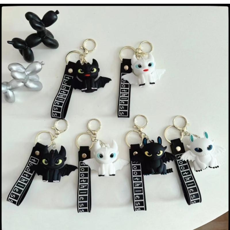 Toothless Dragon Keychain Silicone Pendant With Smile Design For Couples Gift And Accessories
